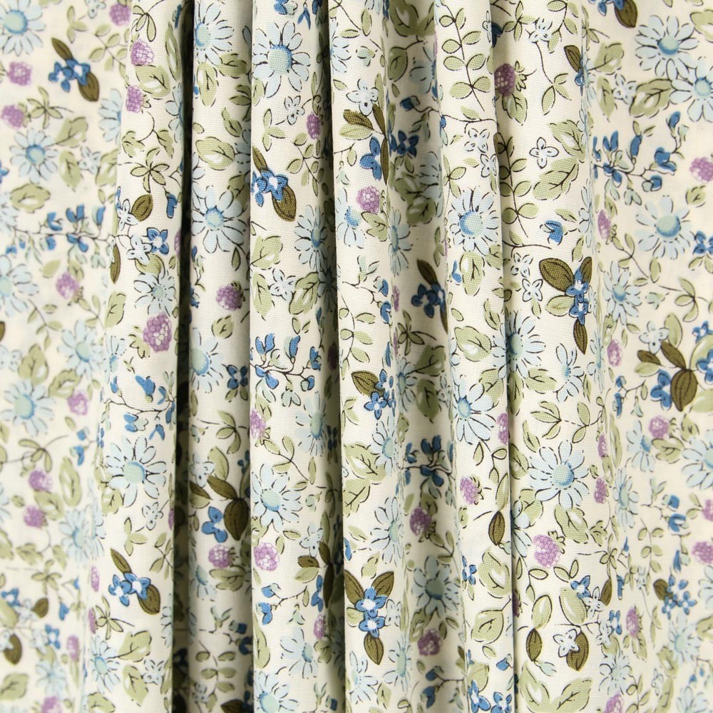 Popeline Fleurs Vertes - Ribes y Casals