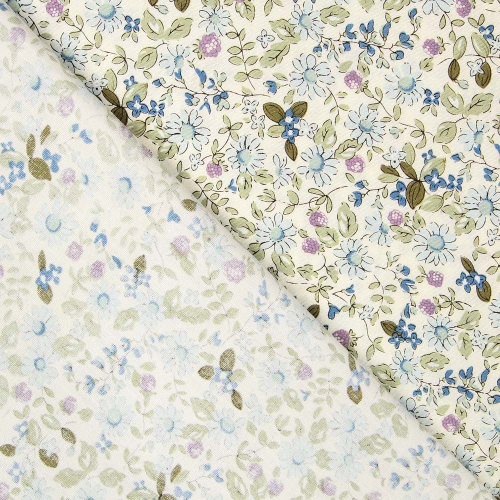 Popeline Fleurs Vertes - Ribes y Casals