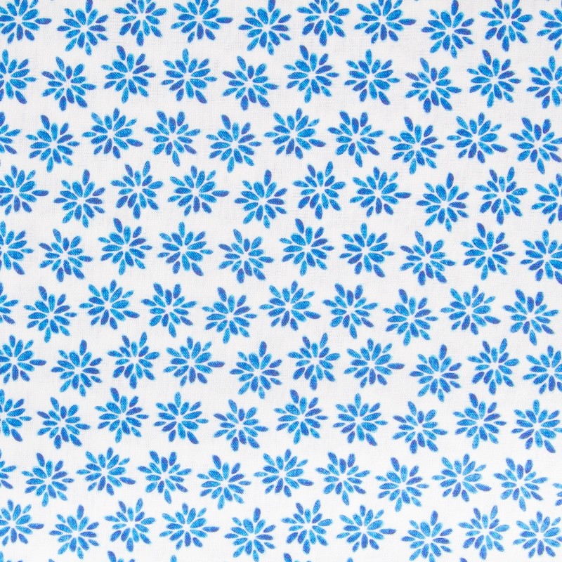 Popeline Fleurs Bleu - Ribes y Casals