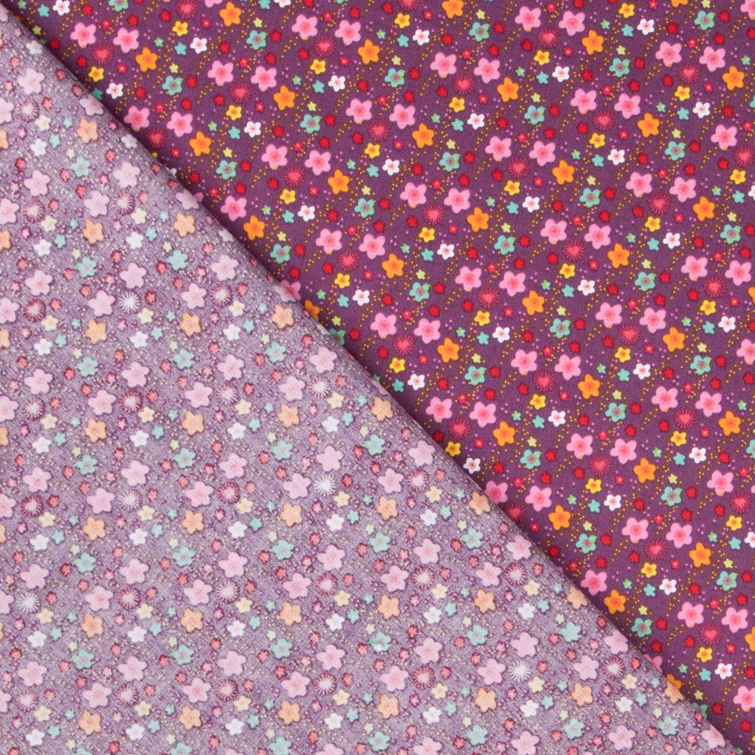 Popeline Fleurs Violettes - Ribes y Casals