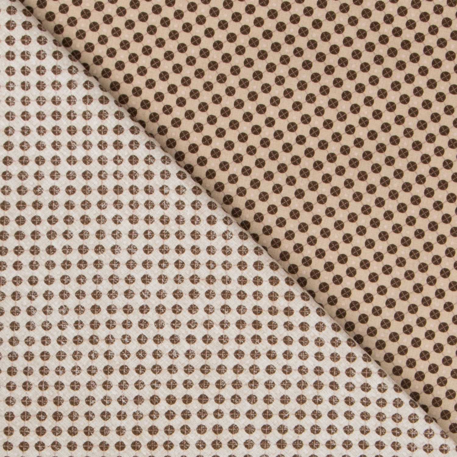 Popeline Géométrique Marron - Ribes y Casals