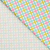 Popeline Rose Verte Géométrique - Ribes y Casals