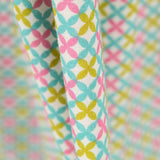 Popeline Rose Verte Géométrique - Ribes y Casals