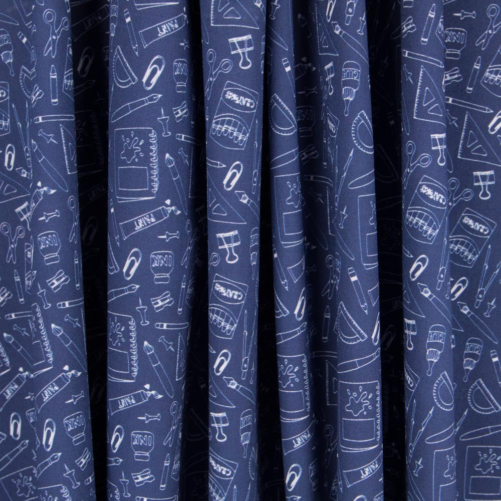 Popeline Fait Main Denim Bleu - Ribes y Casals