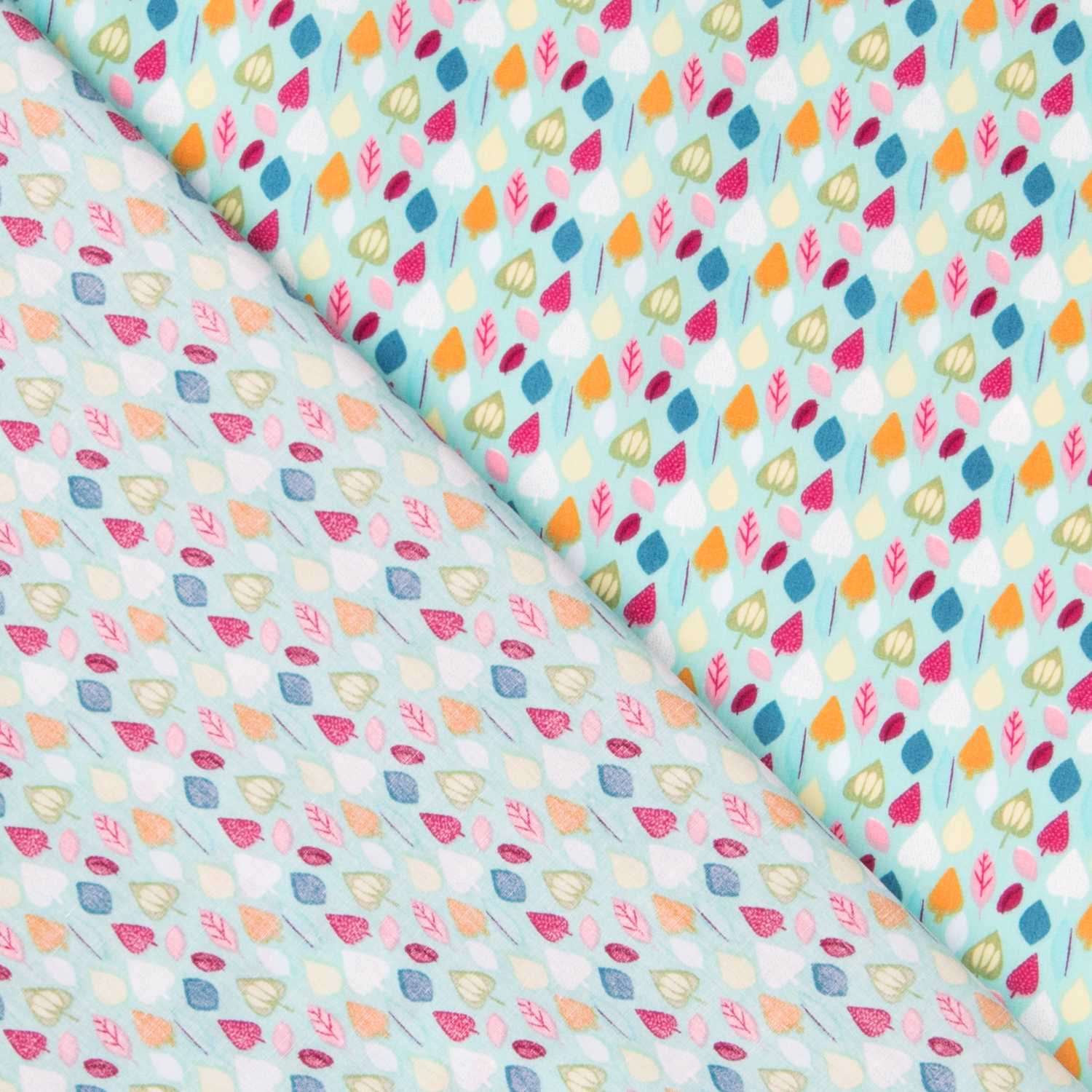 Popeline Feuilles Menthe - Ribes y Casals