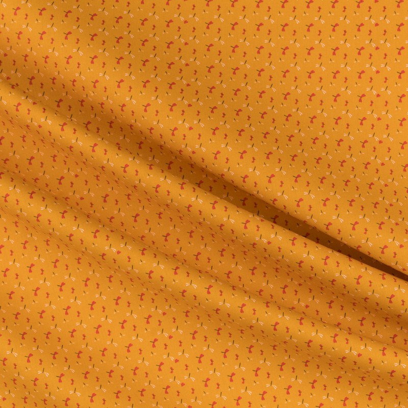 Popeline Enfant Libellule Moutarde - Ribes y Casals