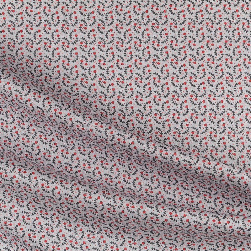 Popeline Enfant Roses Gris - Ribes y Casals