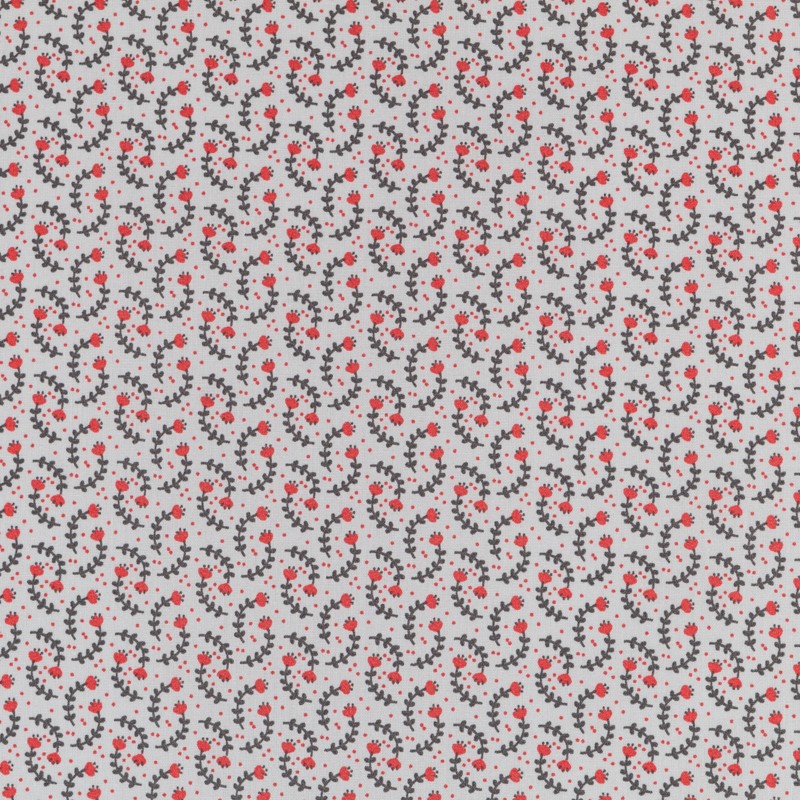 Popeline Enfant Roses Gris - Ribes y Casals