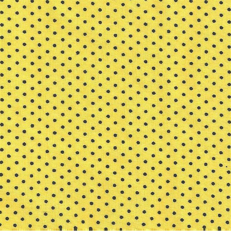 Popeline Pois Jaune Noir - Ribes y Casals