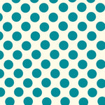 Popeline à Pois Flamenco Aigue-Marine 15mm - Ribes y Casals