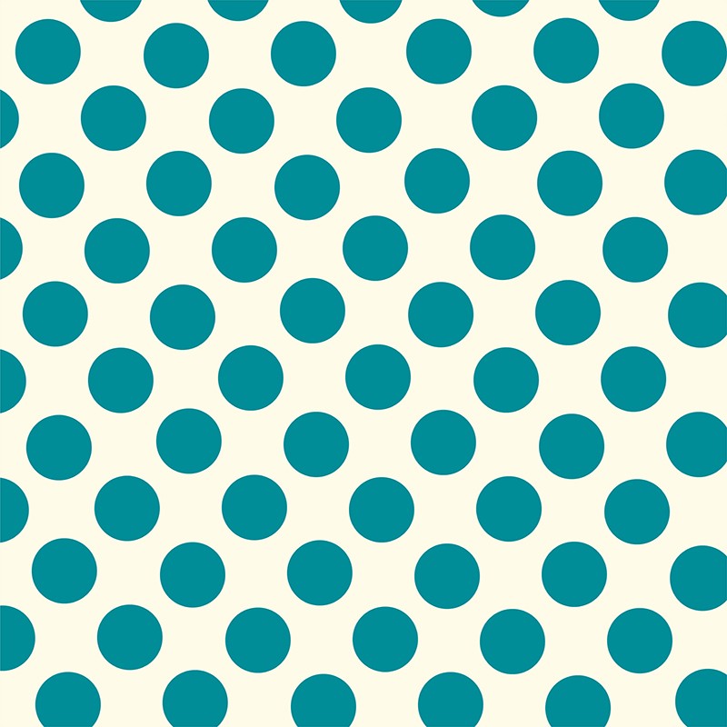 Popeline à Pois Flamenco Aigue-Marine 15mm - Ribes y Casals