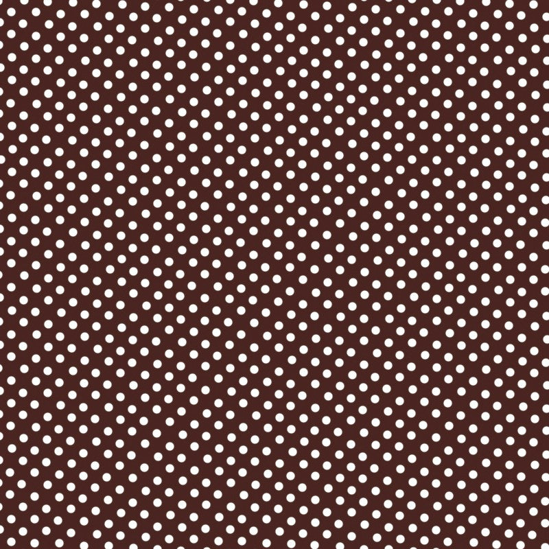 Popeline à Pois Flamenco Fond Chocolat 2mm - Ribes y Casals