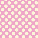 Popeline à Pois Flamenco Fond Rose 15mm - Ribes y Casals