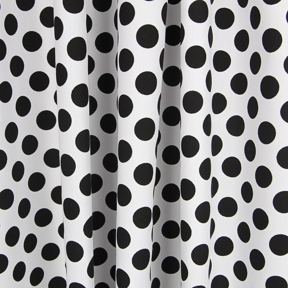 POPELINE À POIS Noirs 15 mm - Ribes y Casals