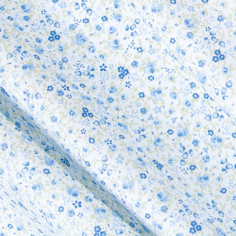 Popeline Mini Bouquet Bleu - Ribes y Casals