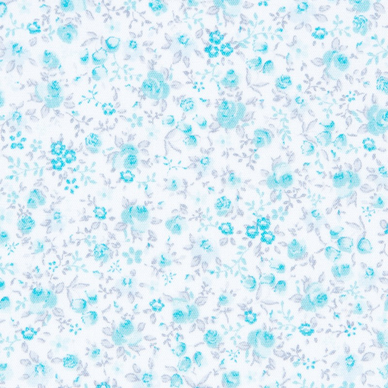 Popeline Mini Bouquet Turquoise - Ribes y Casals