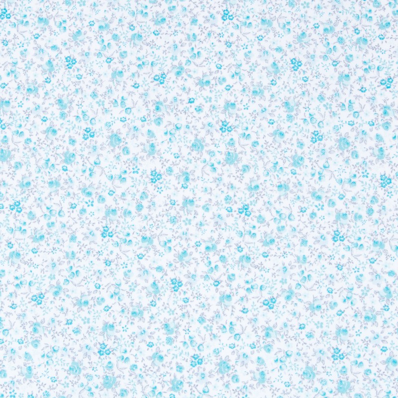 Popeline Mini Bouquet Turquoise - Ribes y Casals