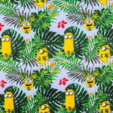 Tissu Coton Bleu Feuilles Maxi - Ribes y Casals