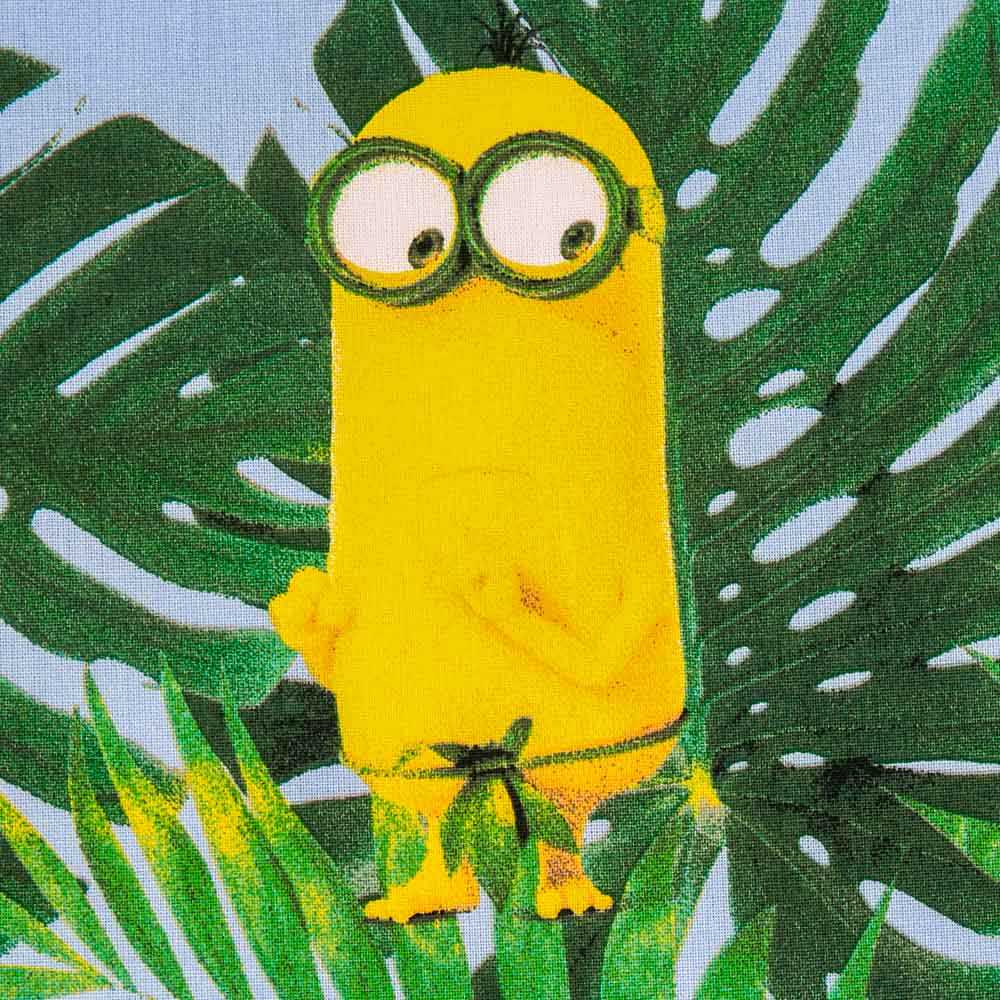 Tissu Coton Bleu Feuilles Maxi - Ribes y Casals