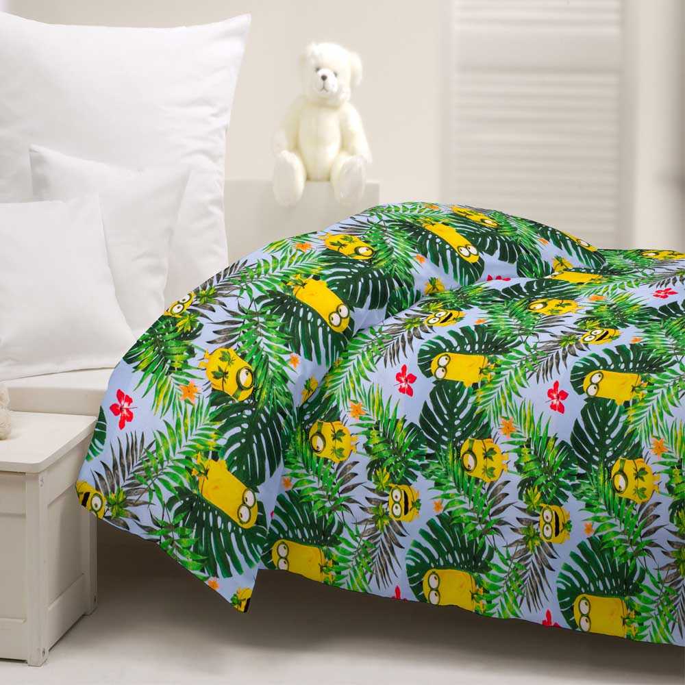 Tissu Coton Bleu Feuilles Maxi - Ribes y Casals