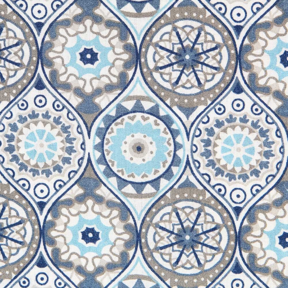 Popeline Mandala Bleu Mosaïque - Ribes y Casals