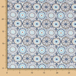 Popeline Mandala Bleu Mosaïque - Ribes y Casals
