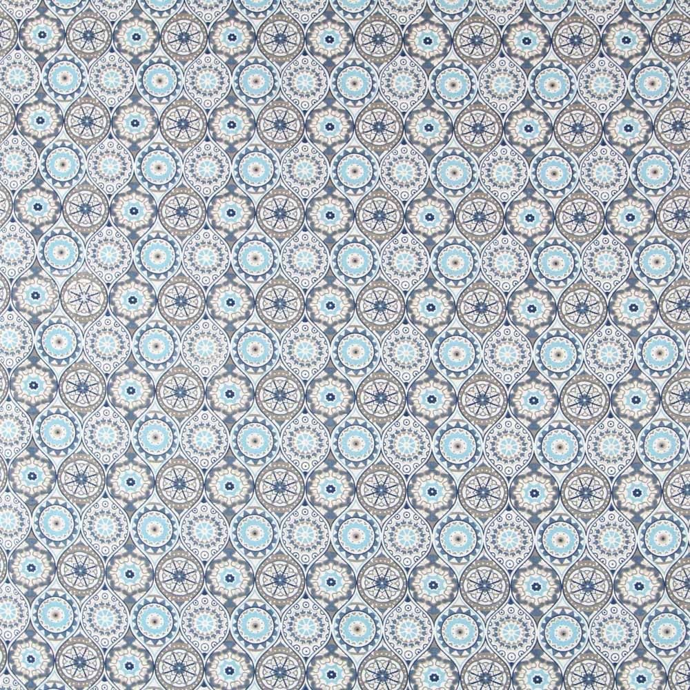 Popeline Mandala Bleu Mosaïque - Ribes y Casals
