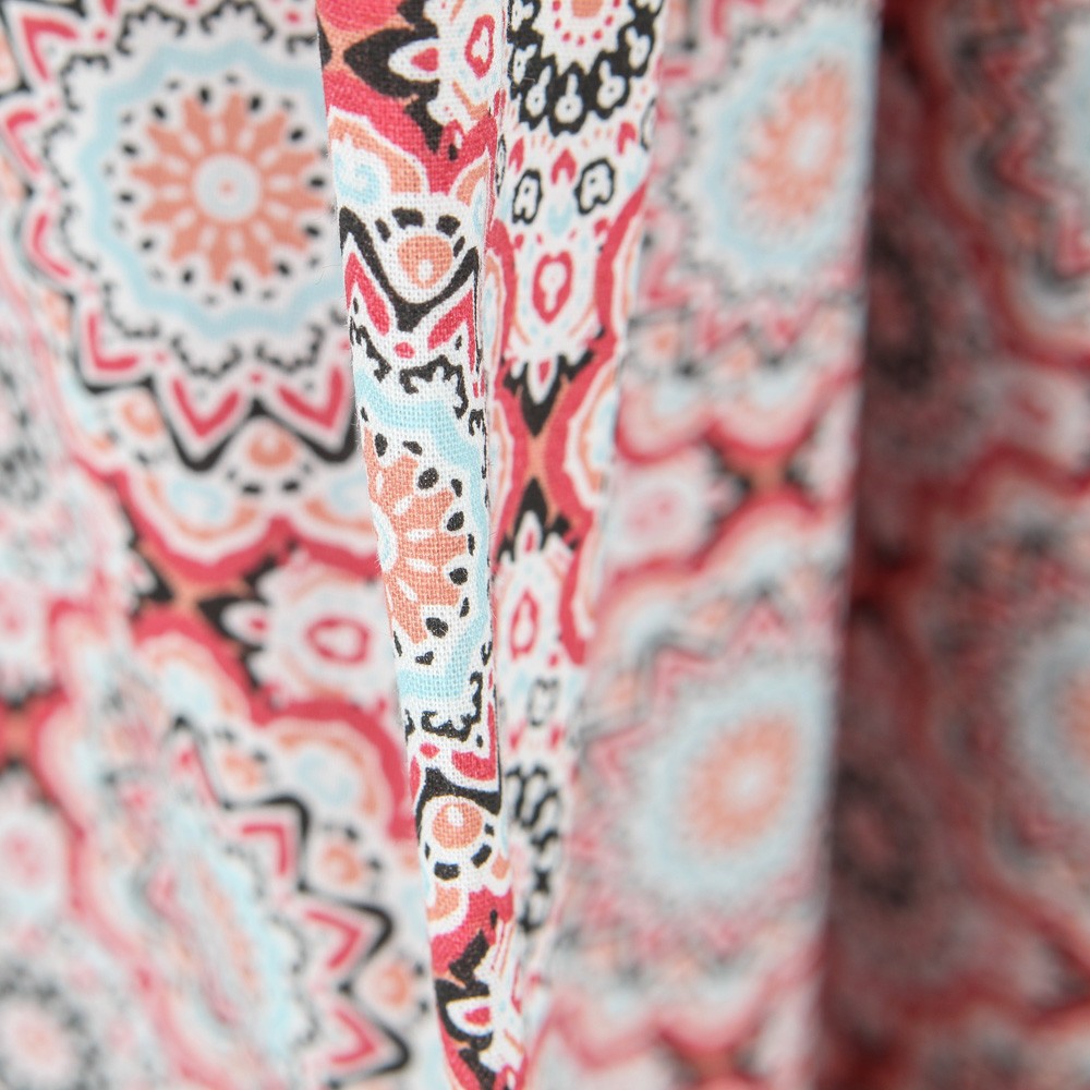 Popeline Mosaïque Mandala Rouge - Ribes y Casals