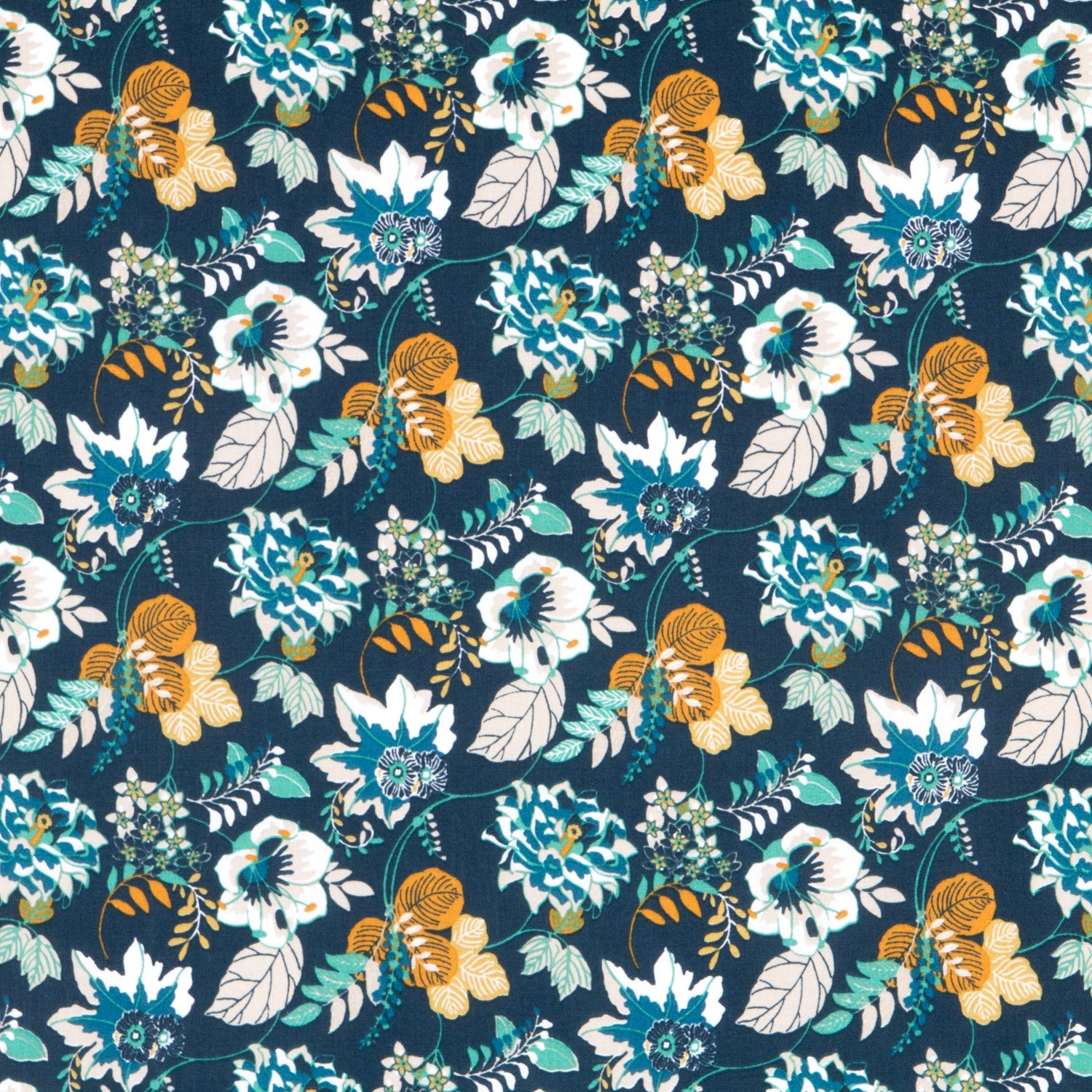 Popeline Nature Couleur Pétrole - Ribes y Casals