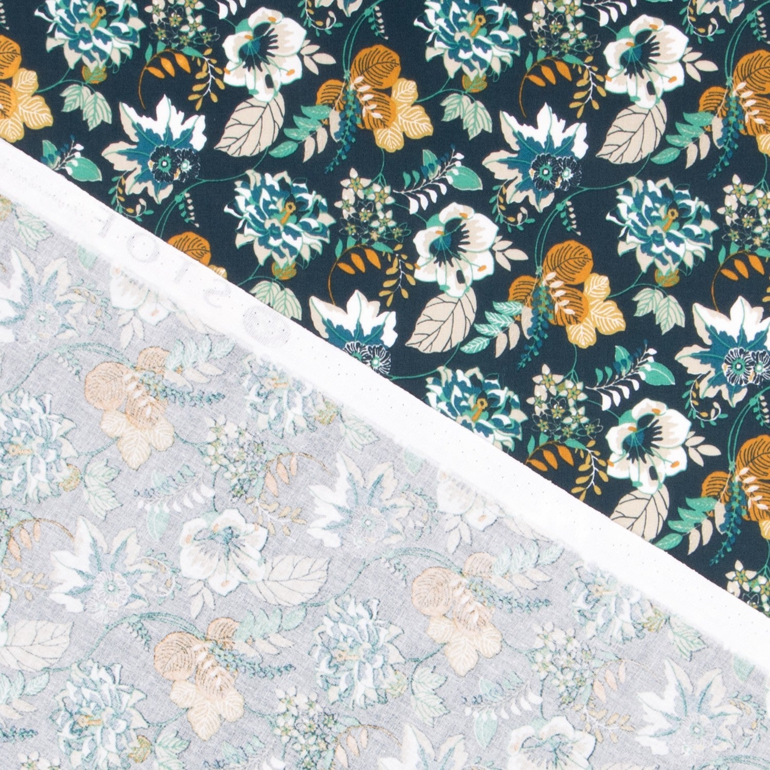 Popeline Nature Couleur Pétrole - Ribes y Casals