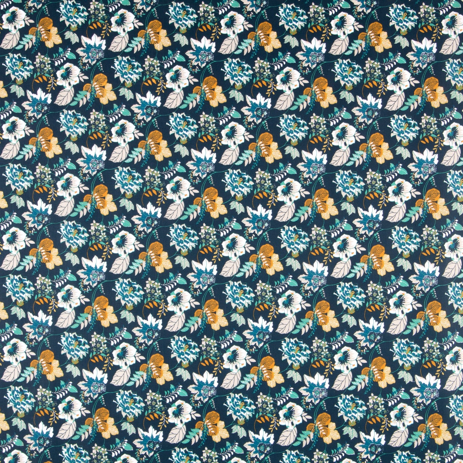 Popeline Nature Couleur Pétrole - Ribes y Casals