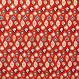 Tissu Noël Ornements Fond Rouge - Ribes y Casals