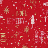 Popeline De Noël Lettres Rouge - Ribes y Casals