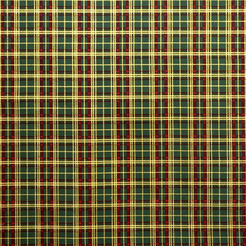 Tissu Noël Carreaux Fond Vert Foncé - Ribes y Casals