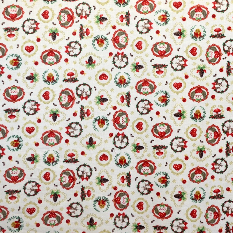 Tissu Noël Decoration Blanc Cassé - Ribes y Casals