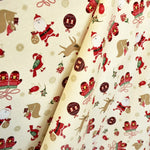 Tissu Noël Dessins Fond Écru - Ribes y Casals