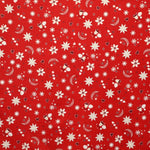 Tissu Noël Étoiles Lune Fond Rouge - Ribes y Casals