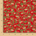 Popeline Noël Rouge Poinsettia - Ribes y Casals