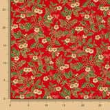 Popeline Noël Rouge Poinsettia - Ribes y Casals