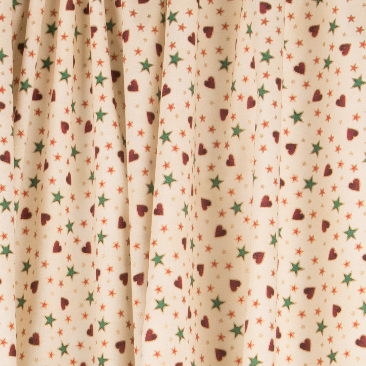 Retal Popelín Navidad Love Crudo 75x150cm - Ribes y Casals