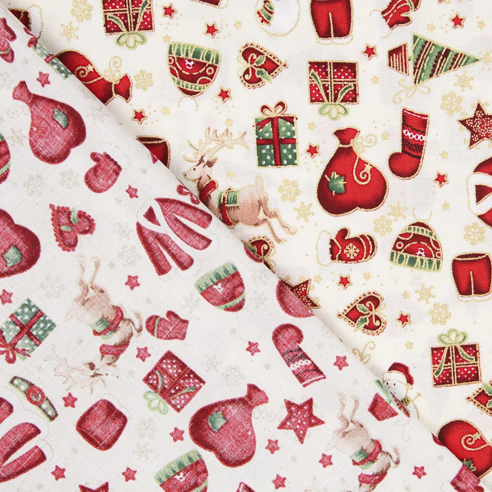 Popeline De Noël Écru - Ribes y Casals