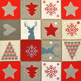 Tissu Noël Mosaïque Étoiles Multicolor - Ribes y Casals