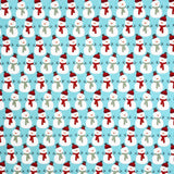 Tissu Noël Bonhomme de Neige Turquoise - Ribes y Casals