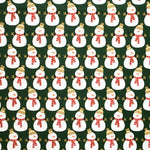 Tissu Noël Bonhomme de Neige Vert Foncé - Ribes y Casals