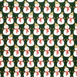 Tissu Noël Bonhomme de Neige Vert Foncé - Ribes y Casals