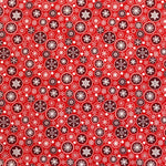 Tissu Noël Neige Fond Rouge - Ribes y Casals