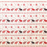Tissu Noël Rennes Multicolor Fond Écru - Ribes y Casals