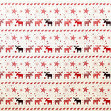 Tissu Noël Rennes Multicolor Fond Écru - Ribes y Casals
