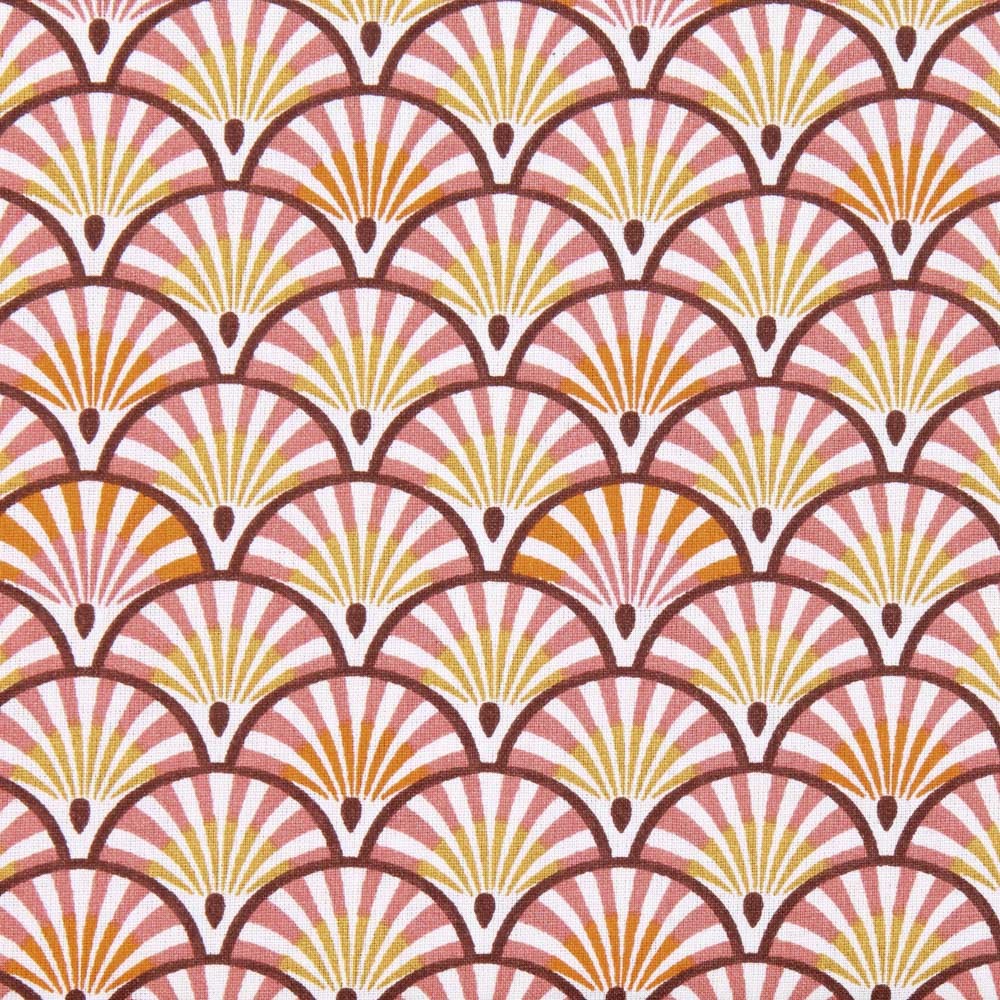 Popeline Orange Patchwork Moulins - Ribes y Casals