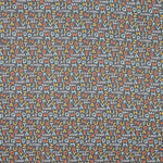 Popeline Patchwork Majuscules Bleu - Ribes y Casals